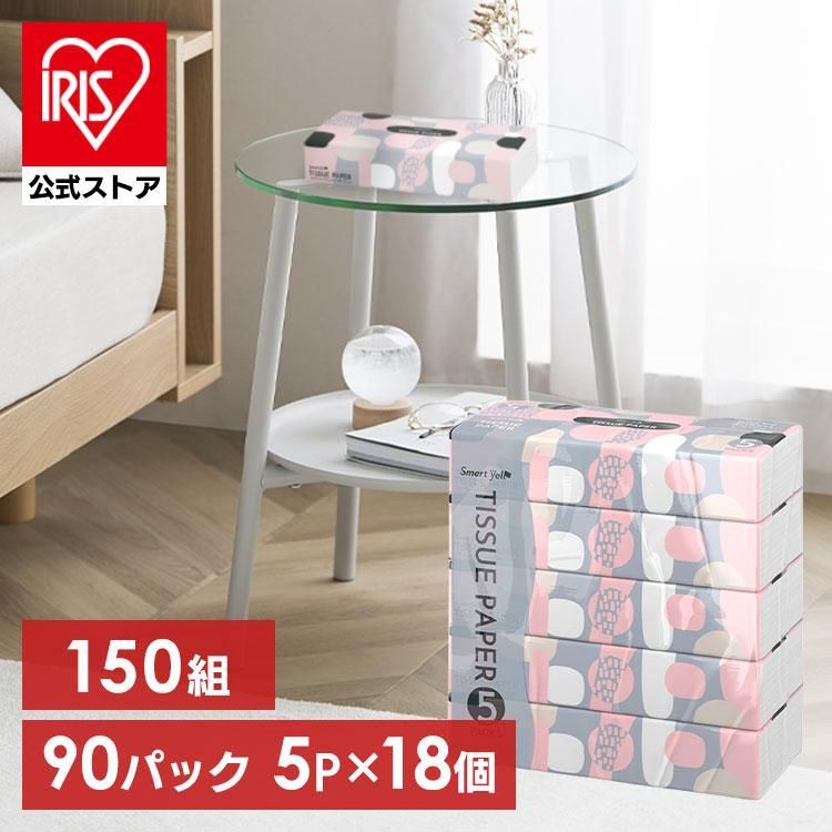 公式 ティッシュ ティッシュペーパー 150組 5パック 18個セット ソフトパックティッシュ 大容量 スマートエール 伊藤忠紙パルプ まとめ買い 備蓄 D