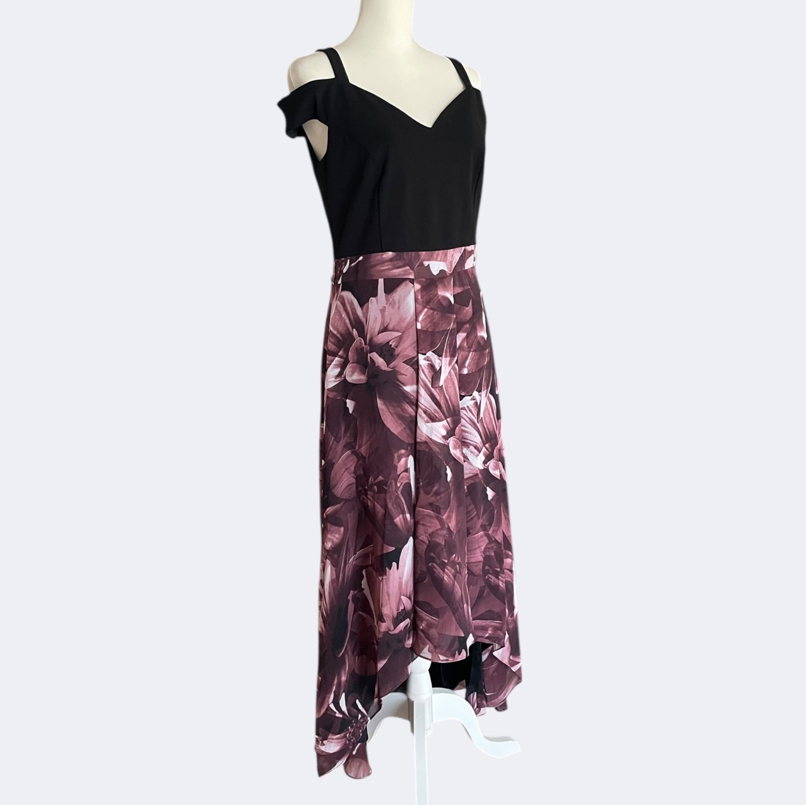 ROMANローマン 異素材ドッキングワンピース