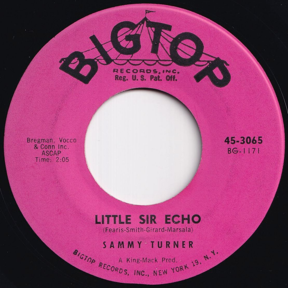 Sammy Turner Little Sir Echo / Love Keeps Calling Bigtop US