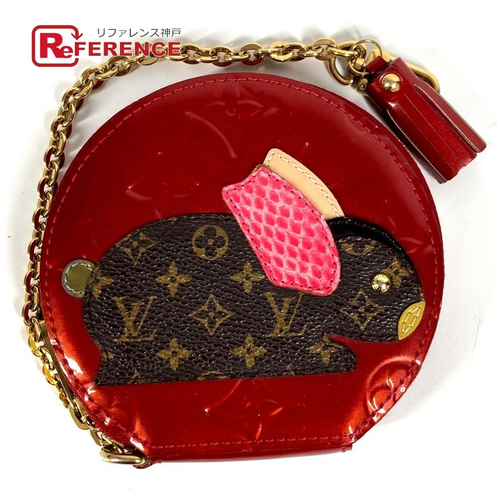 LOUIS VUITTON ルイヴィトン コインケース ポルト モネ ラパン うさぎ アニマル M91389 モノグラムヴェルニ レッド