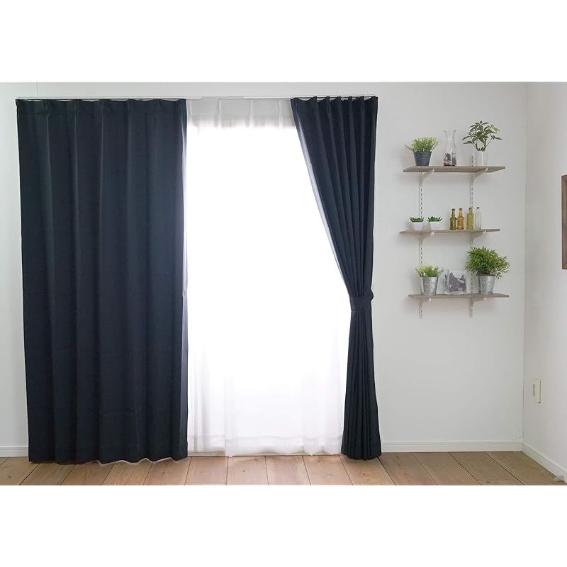 スミノエ(Suminoe) カーテン ブラック 100×135cm 遮光1級 2 1枚入 V1822 0