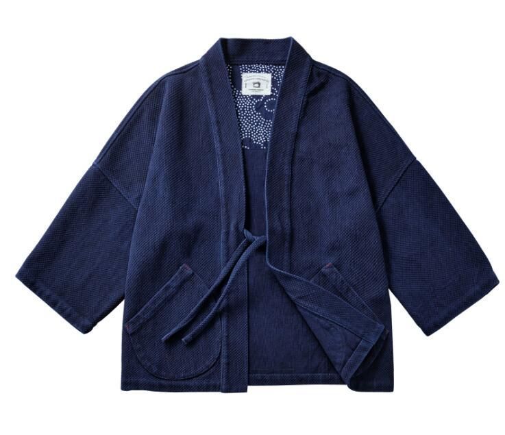 VINTAGE 刺子 ジャケット 道着 日本製 半被 インディゴ 藍染 野良着 noragiborojacketsashikoindigoa
