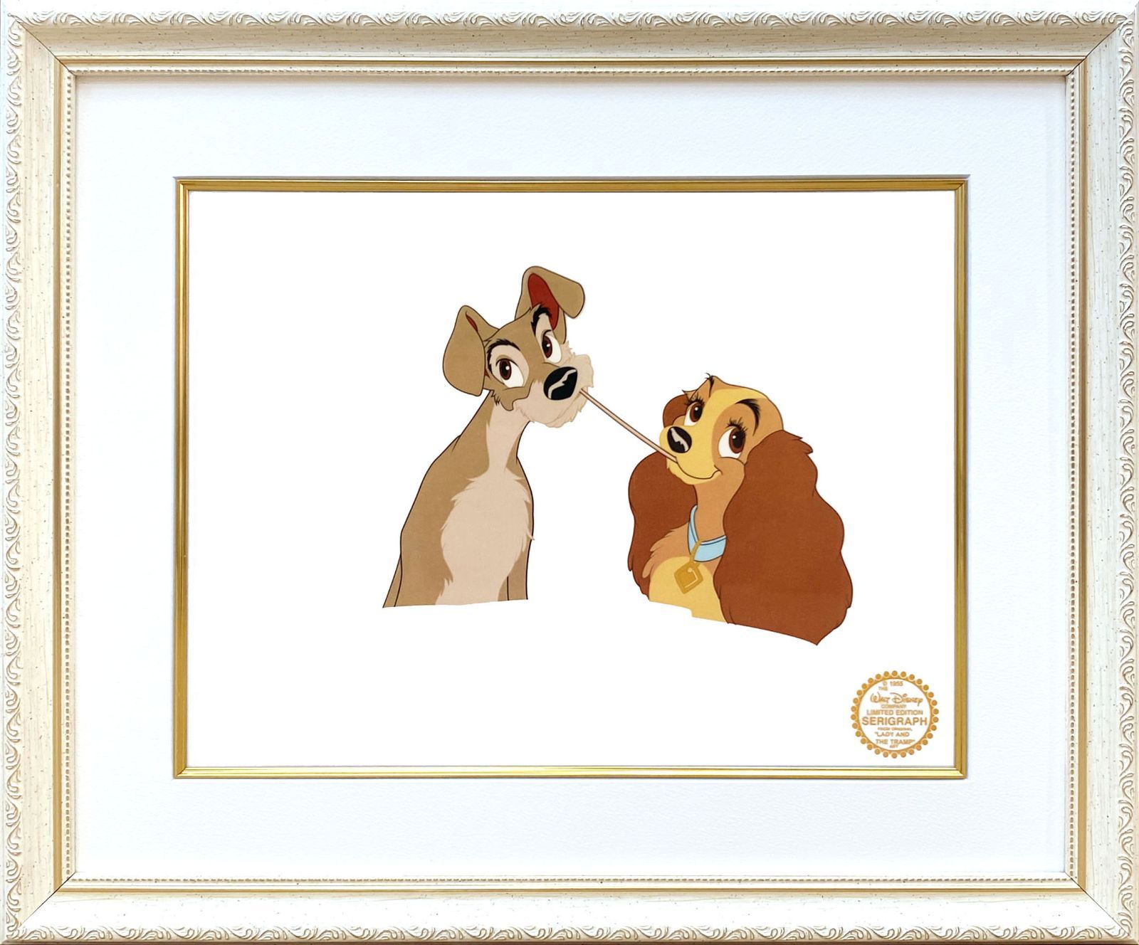 ディズニー セル画「わんわん物語」展示用フック付 額縁カラー選択可 発送目安10～15営業日