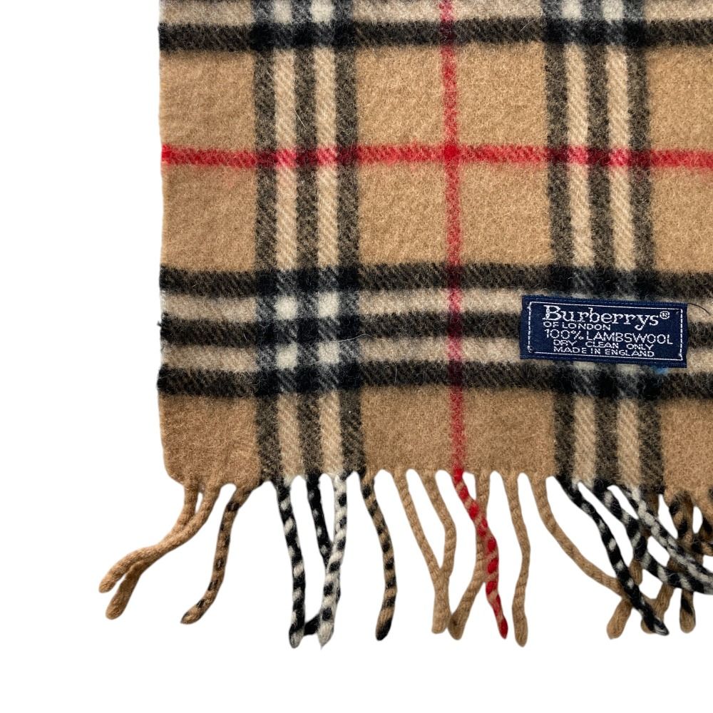 【美品】Burberrysバーバリーズ ノバチェック マフラー ベージュ　英国製 美品 Burberrys バーバリーズ ノバチェック マフラー ベージュ