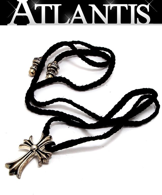 CHROME HEARTS 銀座店 クロムハーツ スモール CHクロス ネックレス レザーブレイド シルバー SV925 94269