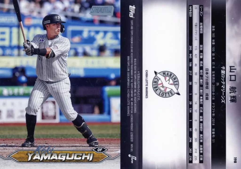 中古】スポーツ 198[ベースカード]：山口 航輝 - メルカリ
