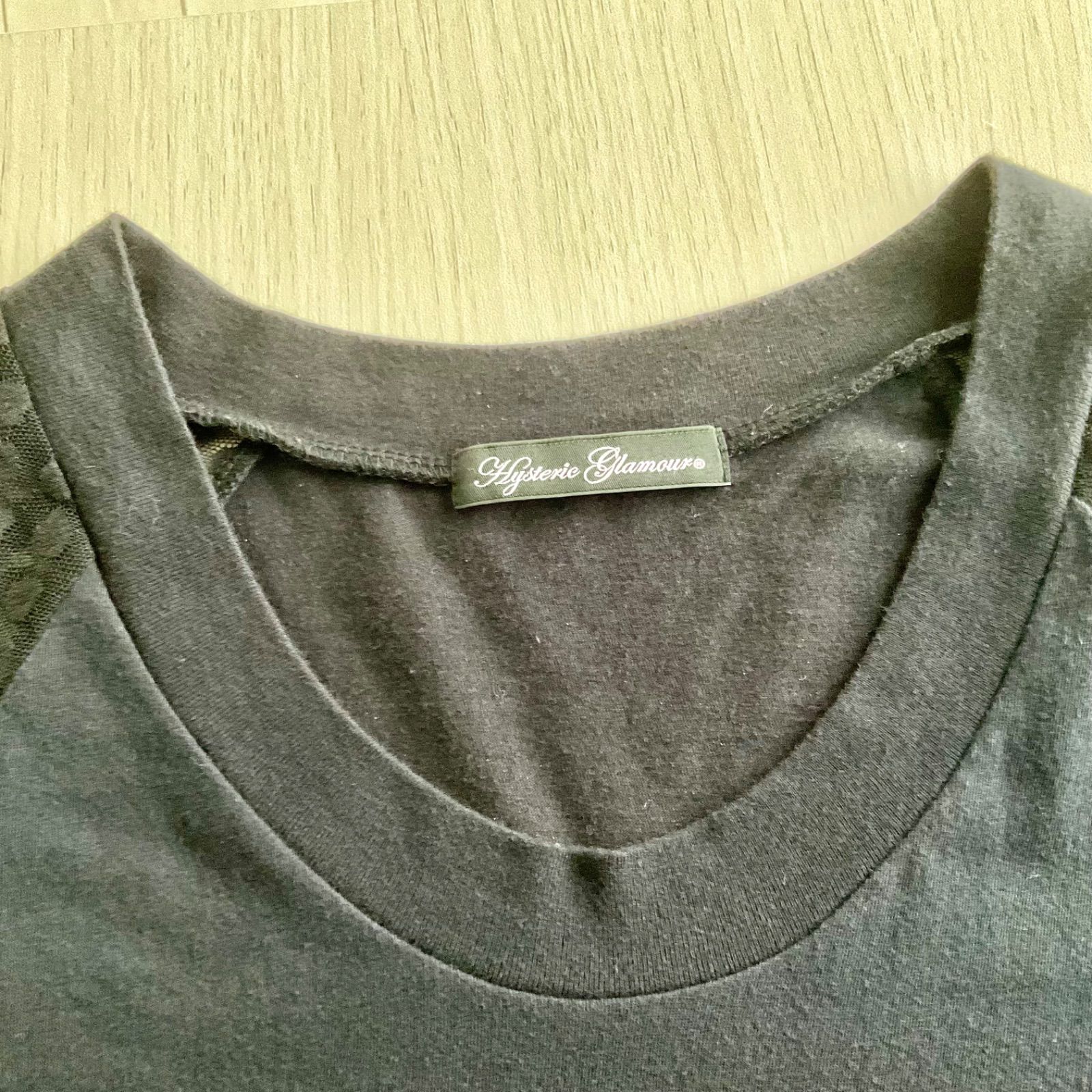 【超人気デザイン】ヒステリックグラマー☆袖ドットチュール ガール tシャツ 黒 超人気デザイン】ヒステリックグラマー☆袖ドットチュール