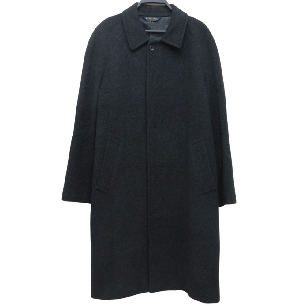 美品 Brooks Brothers ブルックスブラザーズ ウールカシミヤ 比翼ボタン ステンカラーコート 40 ダークグレー メンズ 古着 中古 USED