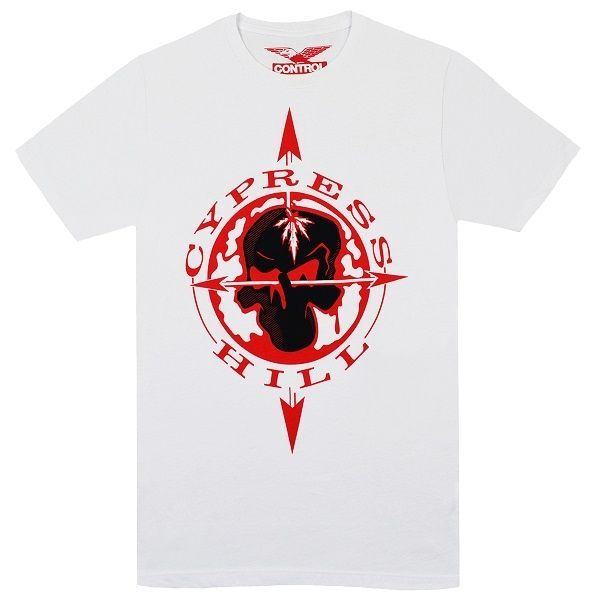 CYPRESS HILL サイプレスヒル Skull ＆ Compass Tシャツ WHITE