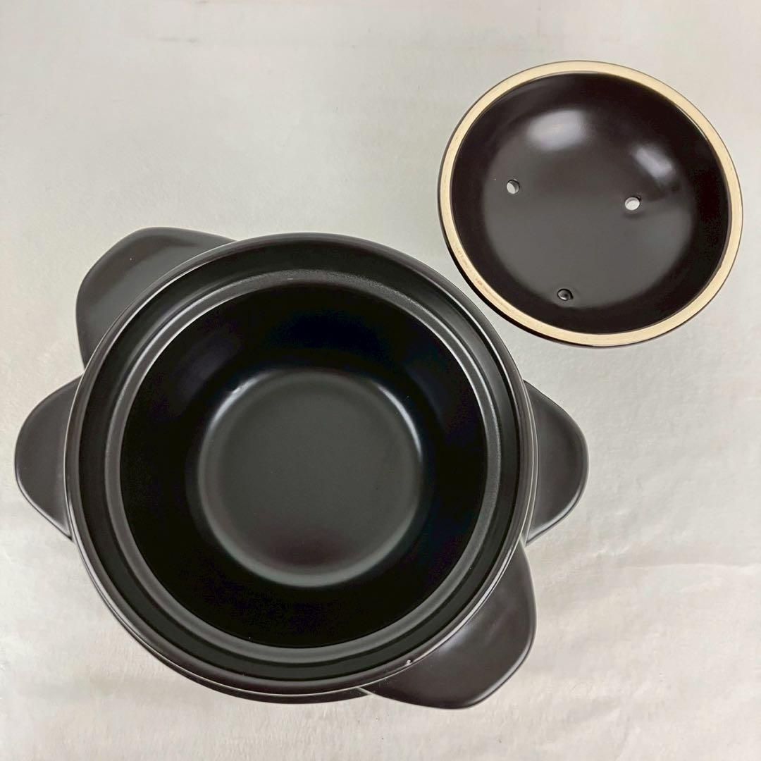 クリヤマ 黒樂 かまどご飯釜（大） 1〜4号 蓄熱炊き 土鍋圧釜 WA-100 黒樂 かまどご飯釜（国内生産モデル）大サイズ 1〜4合炊き用 直