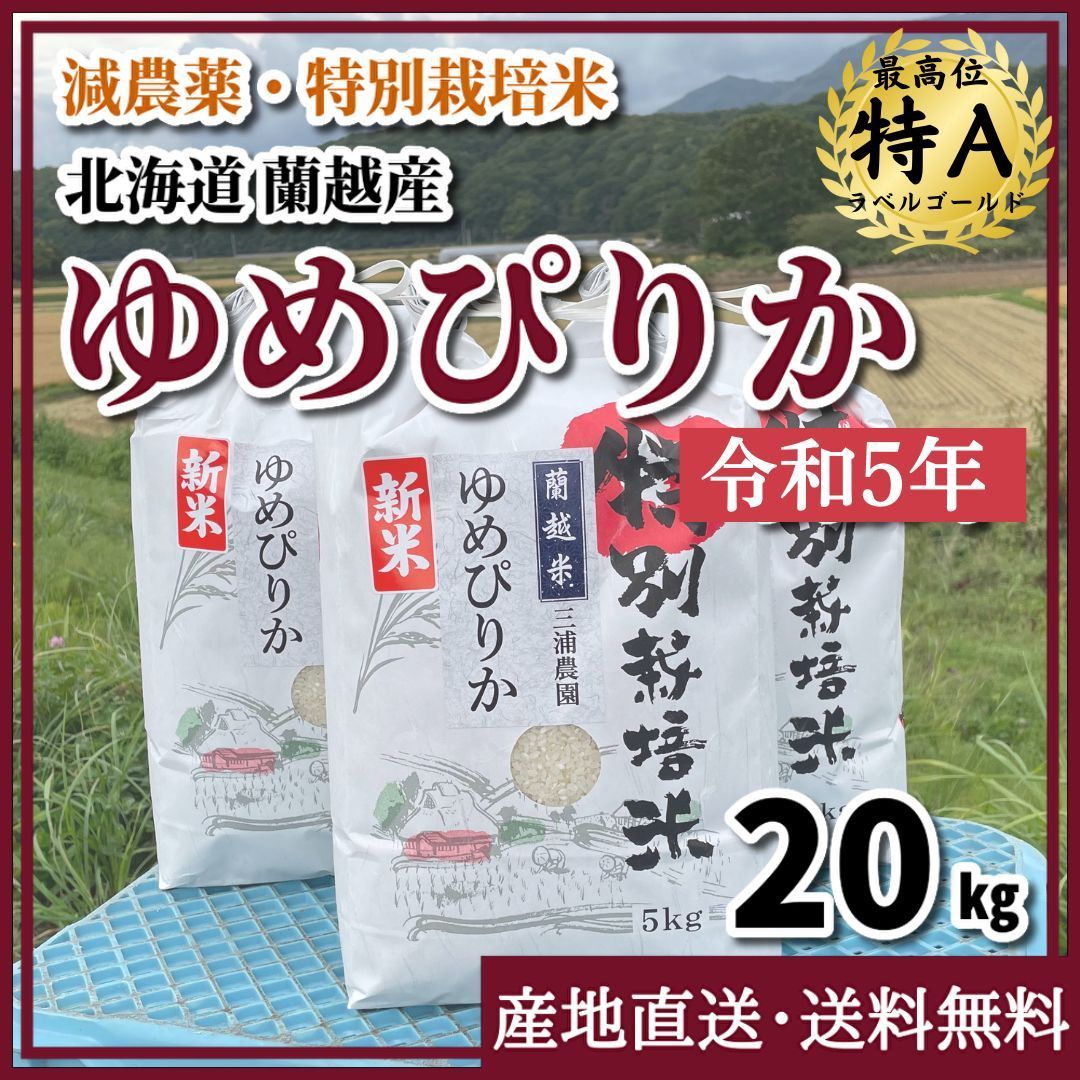 ゆめぴりか １等米 玄米20キロ 特A北海道米 令和５年産 農家直送 - 米
