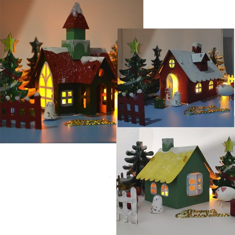 ⛵クリスマスドールハウスペーパークラフト3D立体パズルDIY建物