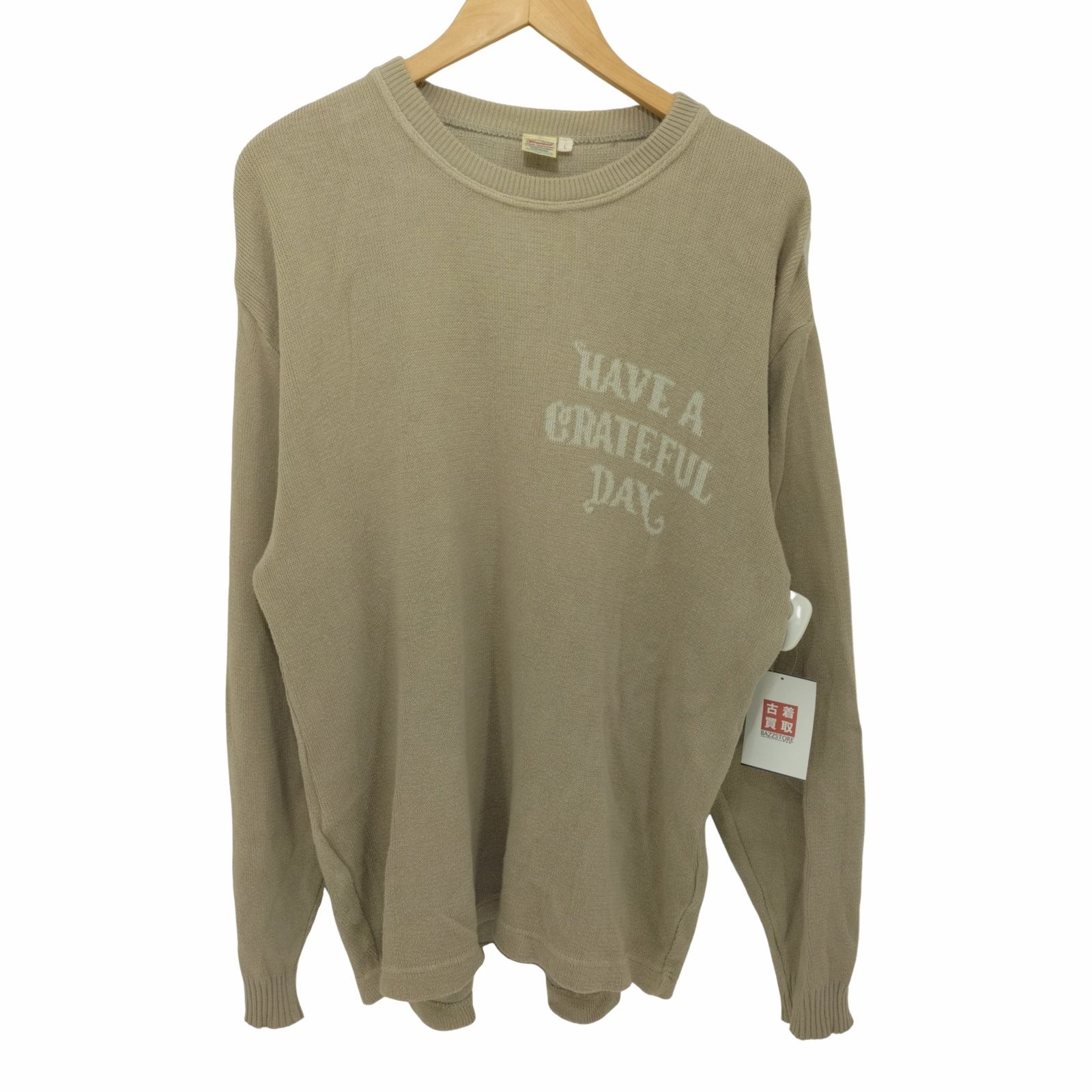 ゴーウエスト GOWEST have a grateful day 両面デザインクルーネックコットンニット メンズ JPN：L 