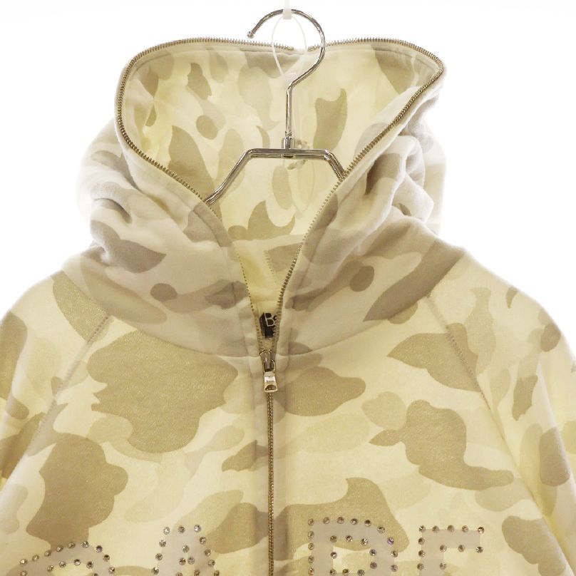 A BATHING APE (アベイシングエイプ) ラインストーン ロゴ フルジップ 