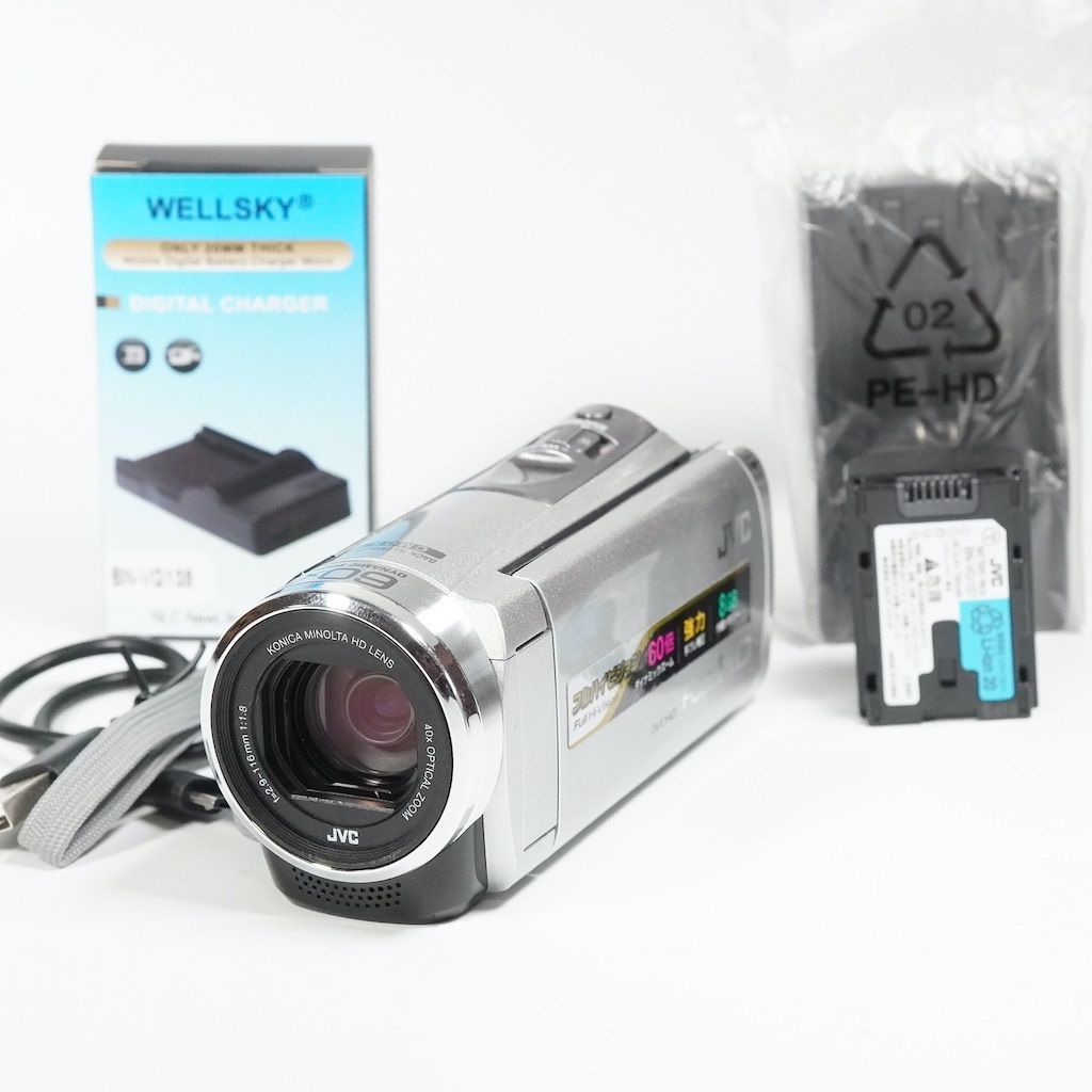 JVC Victor Everio GZ-E380-S シルバー 動作OK 1週間保証 /9995