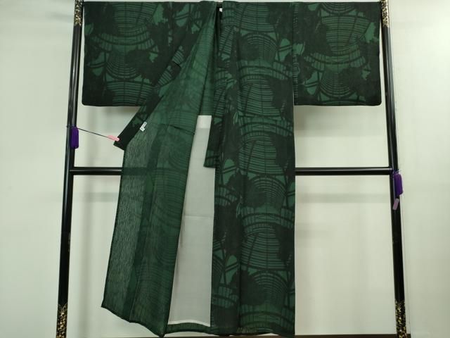 平和屋本店 上 夏物 男性 キモノデザイナー 斉藤上太郎 小紋 キングサイズ 紋紗 高麗納戸色地 反端付き DZAB0320kh5