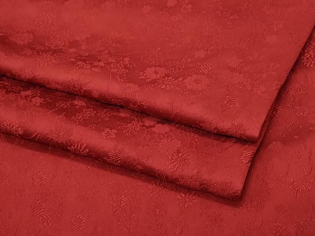 平和屋着物▽q上質な色無地 草花地紋 紅海老茶色 ますいわ屋扱い 正絹  