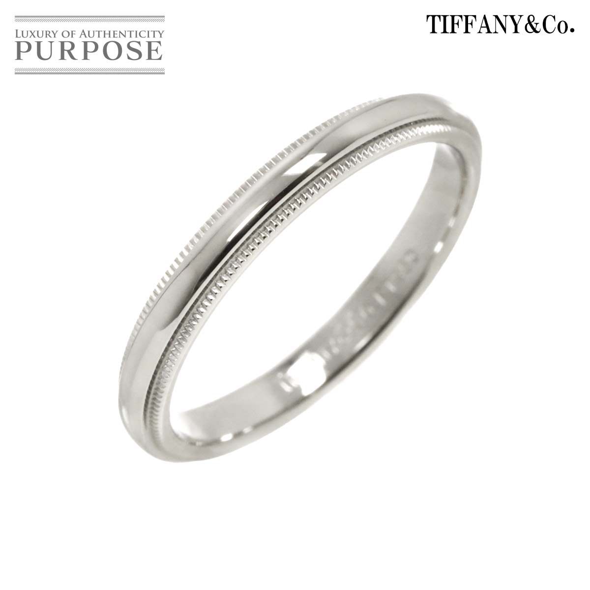 Tiffany & Co. ティファニーミルグレインプラチナリング19号