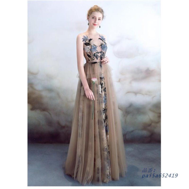 感 ロングドレス パーティードレス 結婚式ドレス 20代 30代40代 発表会 フォーマルドレス ワンピース ウエディングドレス お呼ばれ 二次会 30代40代 pai5a652419