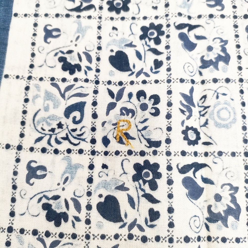 45rインディゴ 魚柄 バンダナ 動物 柄