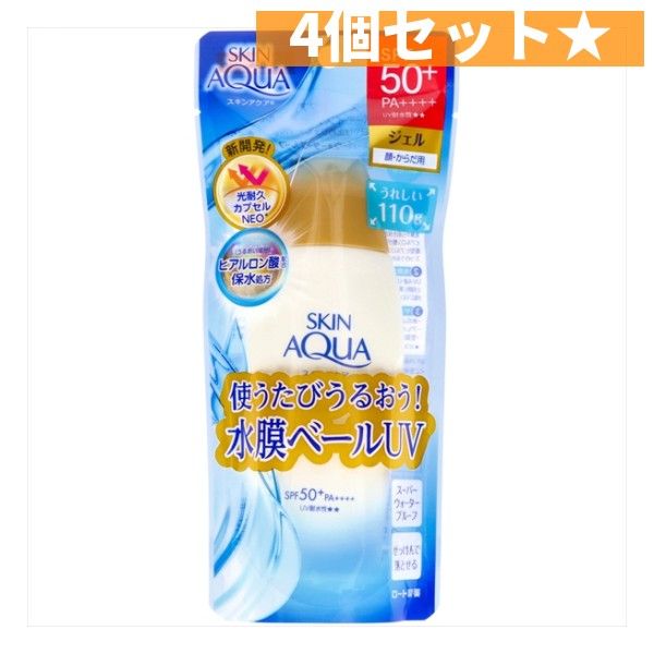 スキンアクア　スーパーモイスチャージェル　１１０ｇ  ロート製薬  4個セット