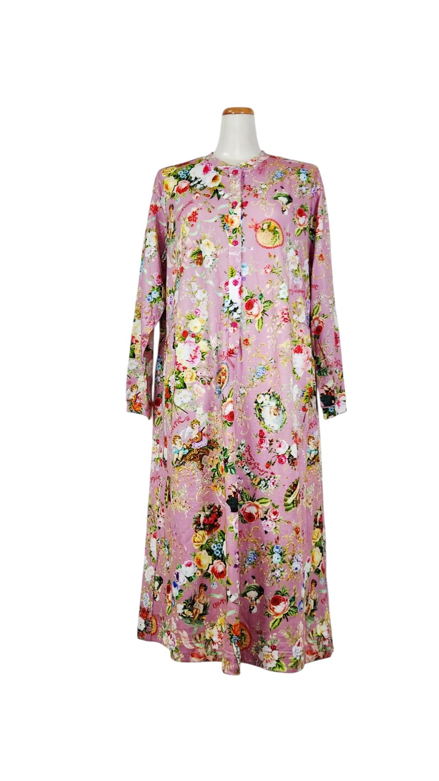 丸首半開長袖ワンピ―ス 40接結ローズエンジェル