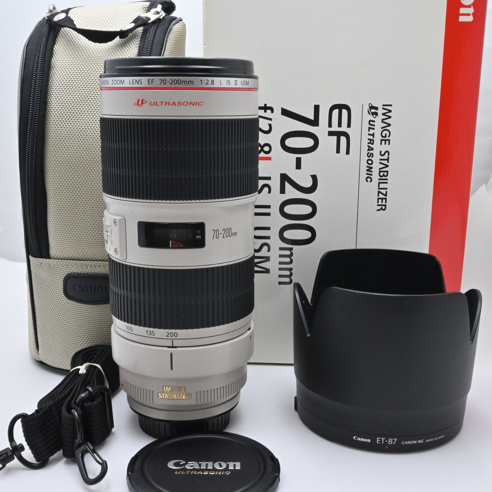 Canon 望遠ズームレンズ EF70-200mm F2.8L IS II USM 箱、フード