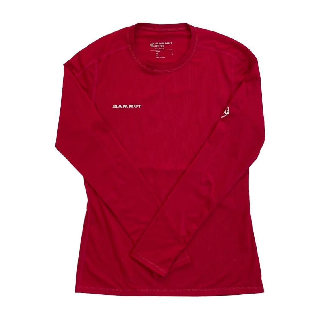 Mammut - 【やっちゃん】MAMMUT マムート長袖フリースシャツ MAMMUT マムート 長袖ロングTシャツ 赤 ロゴ ストレッチ
