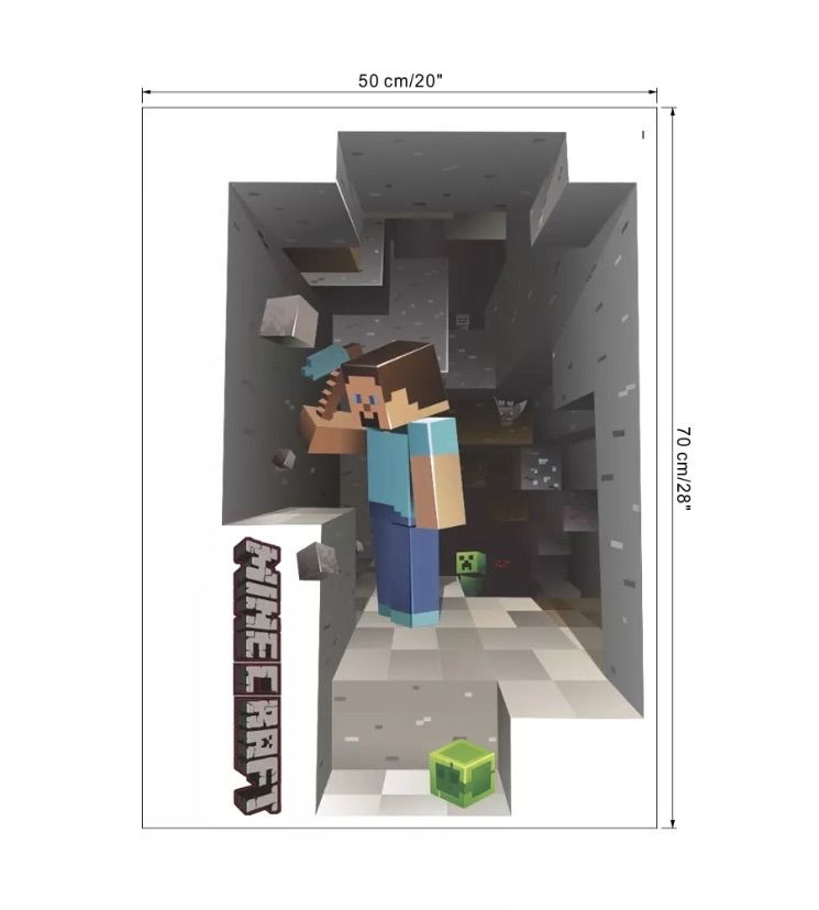 メルカリshops マインクラフト マイクラ ウォールステッカー スティーブ 壁紙 壁ステッカー