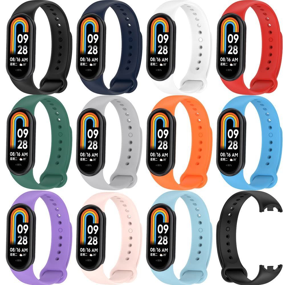 【新着商品】XIHAMA For Xiaomi MiBand 8 / MiBand 9 バンド シリコンバンド 交換 ブレスレットベルト スポーツバンド シャオミ8/9 スマートウォッチバンド (11pcs)