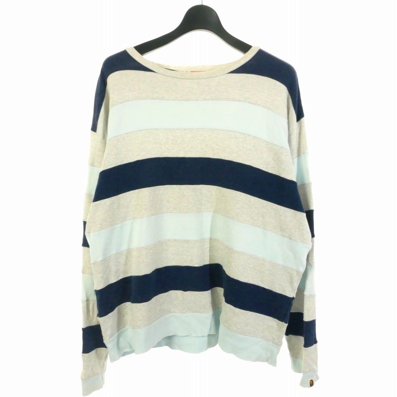 エイプ　APE　初期　ボーダーカットソー　サイズＬ　美品　９０s トリコロール エイプ APE 初期 ボーダーカットソー サイズL 美品 90s