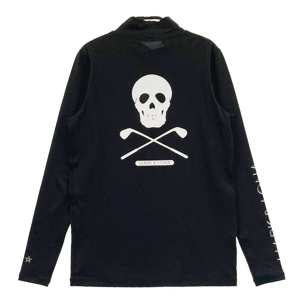 サイズ：M MARK&amp;LONA マークアンドロナ  ハイネック 長袖インナーTシャツ  ブラック系 [240101465747] ゴルフウェア レディース ストスト サイズ：M MARK&LONA マークアンドロナ ハイネック 長袖インナー