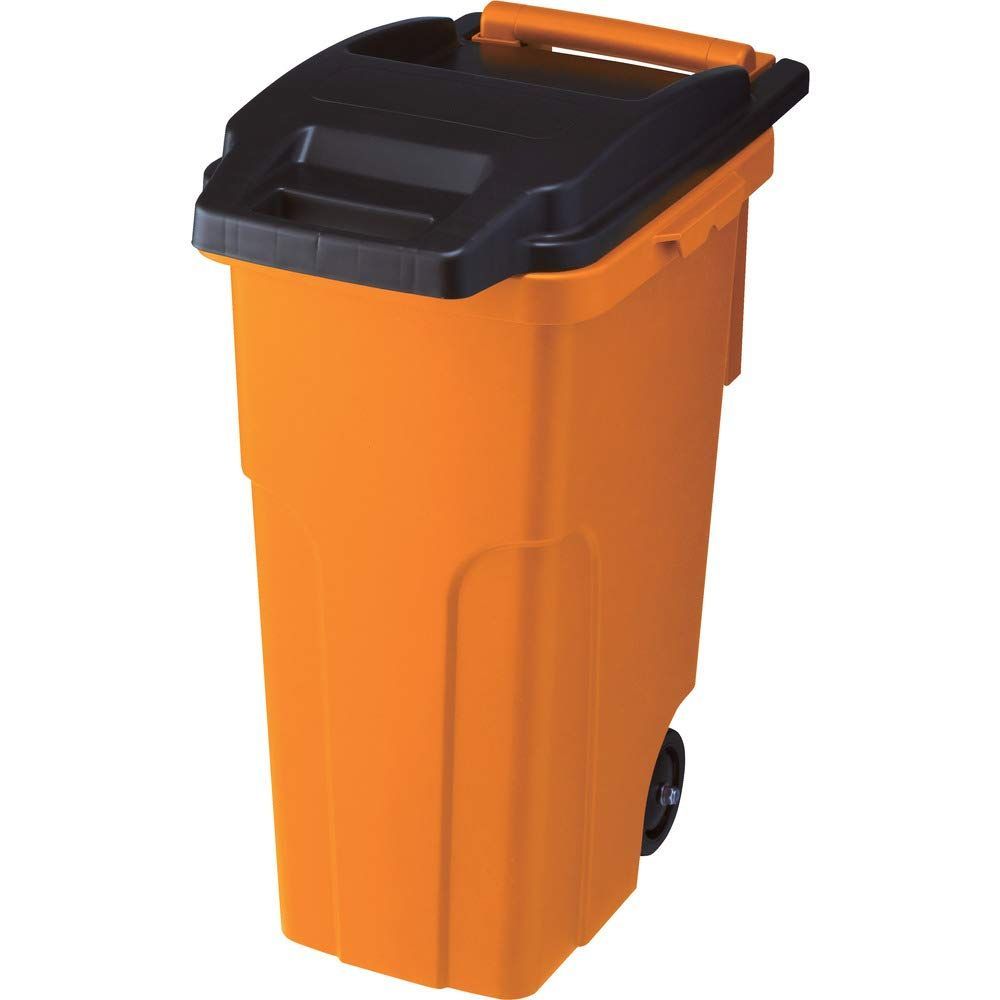 数量 90L 2輪 オレンジ 屋外 ゴミ箱 ダストボックス ゴミステーション キャスターペール TCP90C2 トラスコ中山 TRUSCO