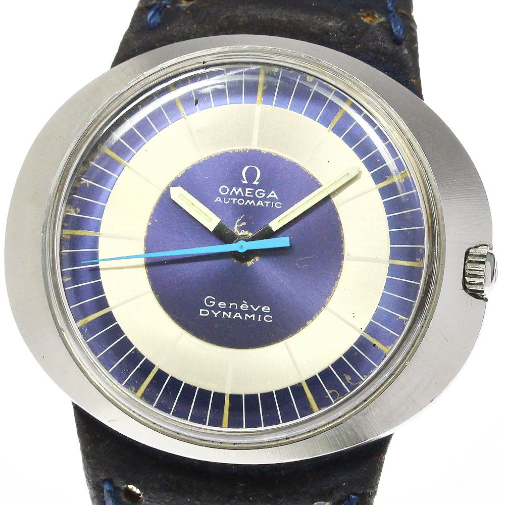 オメガ ジュネーブ デイト 自動巻き オートマチック 腕時計 メンズ 不動 ファッション小物 社外ベルト ジャンク品 - ブランド腕時計
