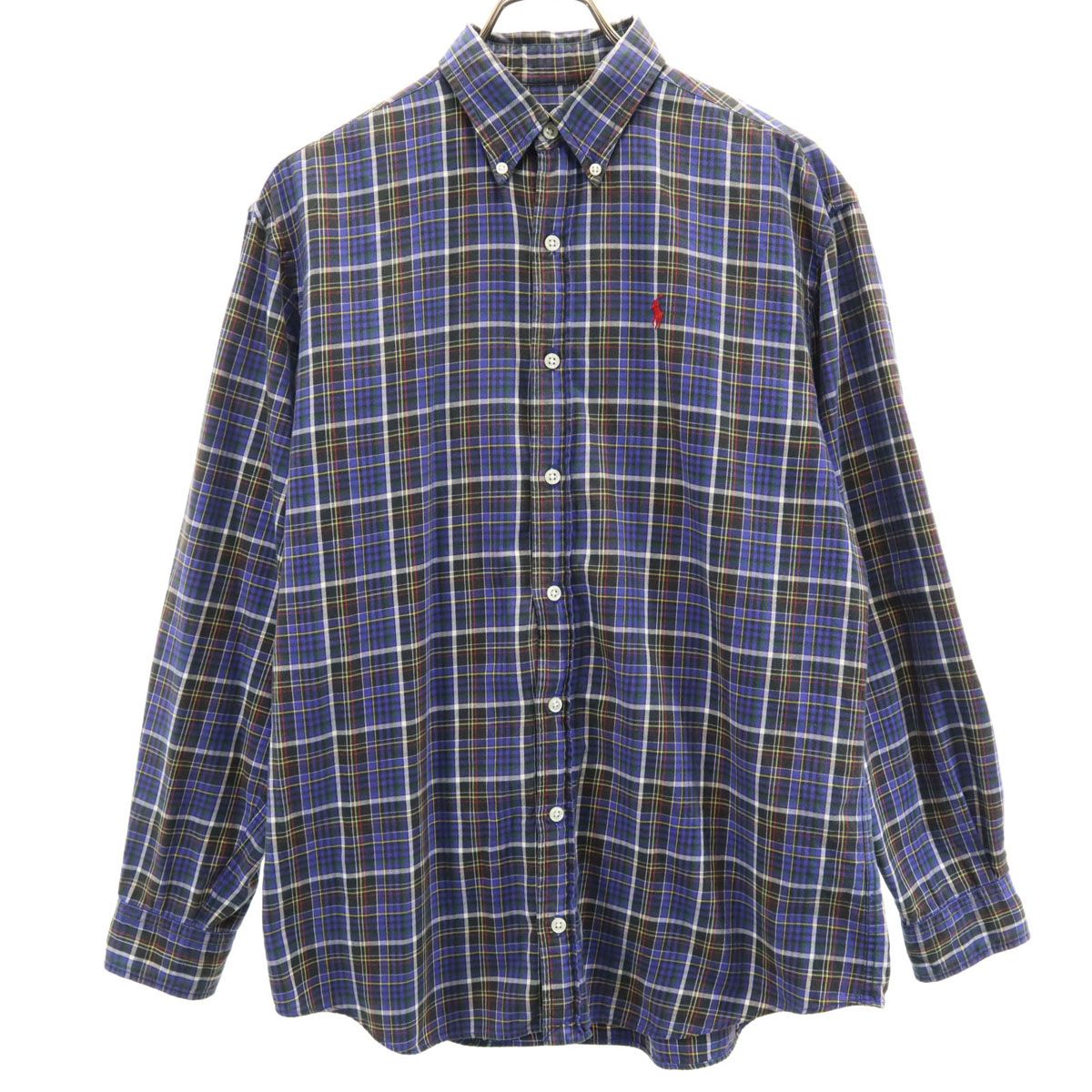 RALPH LAUREN ラルフローレン 長袖 ボタンダウンシャツ 170 ブルー キッズ 古着