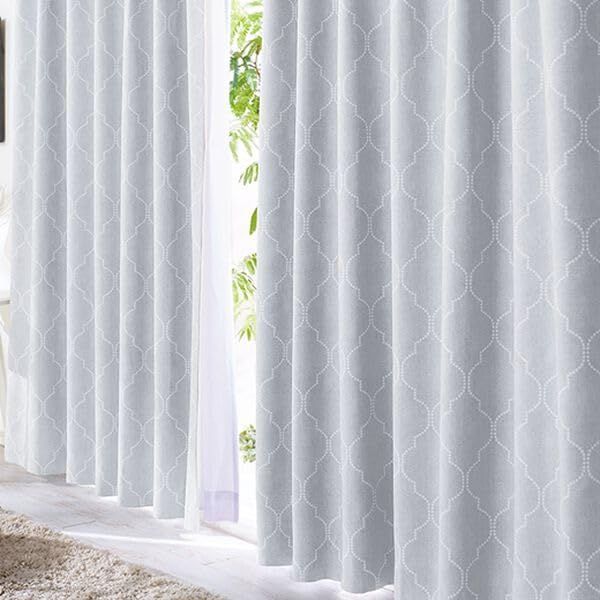 まい様 特注品×3枚♥カフェカーテン 青系 グレージュブルー 花柄