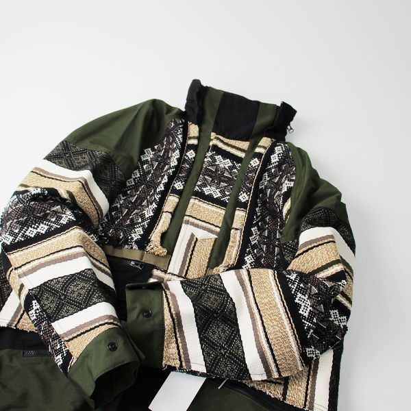 定価14.8万 2022SS sacai サカイ 22-02745M Rug Jacquard Blouson ラグジャガードブルゾン 1//カーキ  メンズ ジャケット【2400013390460】