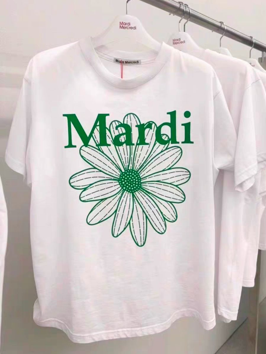 Mardi Mercredi マルディ メクルディTシャツ  ホワイト 緑 フラワー