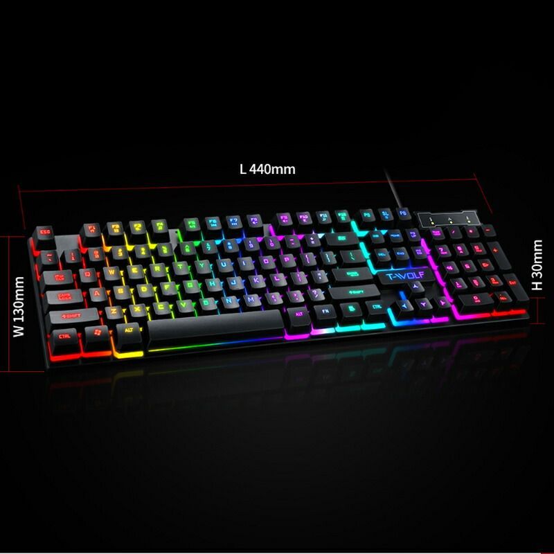 ゲーミングキーボード マウスセット T-WOLF TF200 メンブレン式 英語