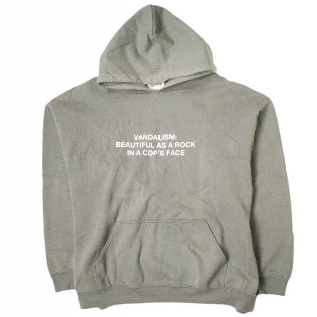 BOWWOW バウワウ 20SS VANDALISM STICKER HOODIE プリント スウェットプルオーバーパーカー BW-SWT XL グレー 長袖 フーディー カートコバーン FENDER トップス g20024