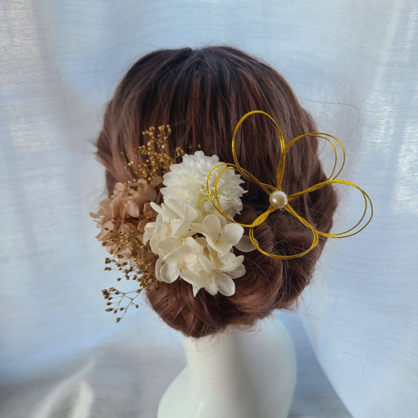 髪飾り「蓮シャンパン」 成人式 結婚式 ウェディング マチルダ工房 メルカリ