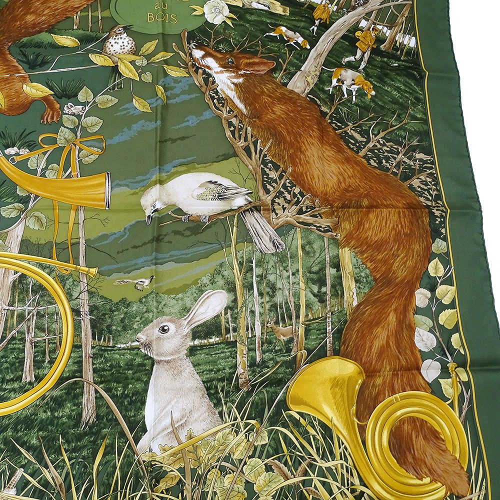 ✨️美品✨️ エルメス カレ90 森の狩猟 グリーン レディース スカーフ