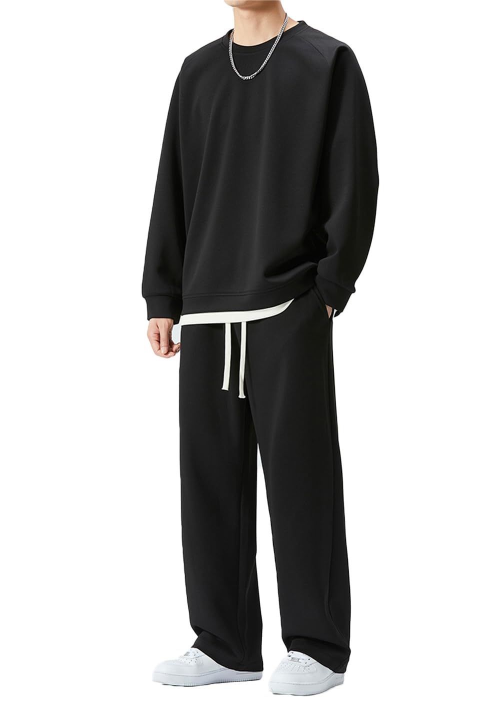 【新着商品】ルームウェア メンズ 秋服 スウェット メンズ 上下 ジャージ [Atkata] メンズ 上下セット 部屋着 メンズ セットアップ 長袖 ゆったり フェイクレイヤード 無地 おしゃれ 春 秋
