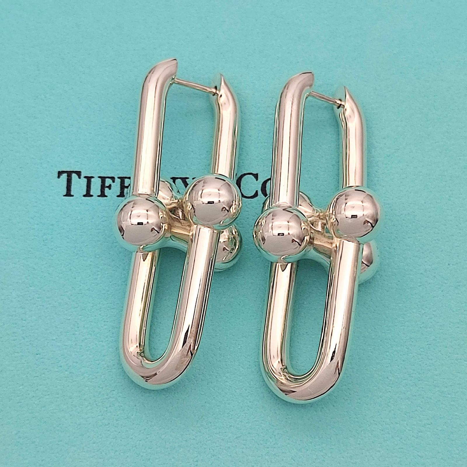 【超美品】Tiffanyティファニーハードウェアエクストララージリンクピアスシルバー925