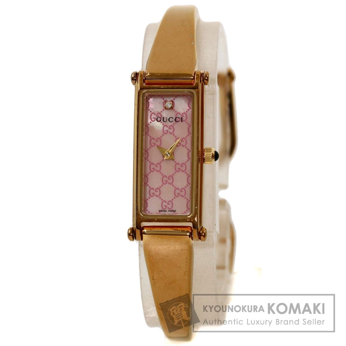 GUCCI グッチ 1500L 1P ダイヤモンド シェル 腕時計 GP GP レディース 