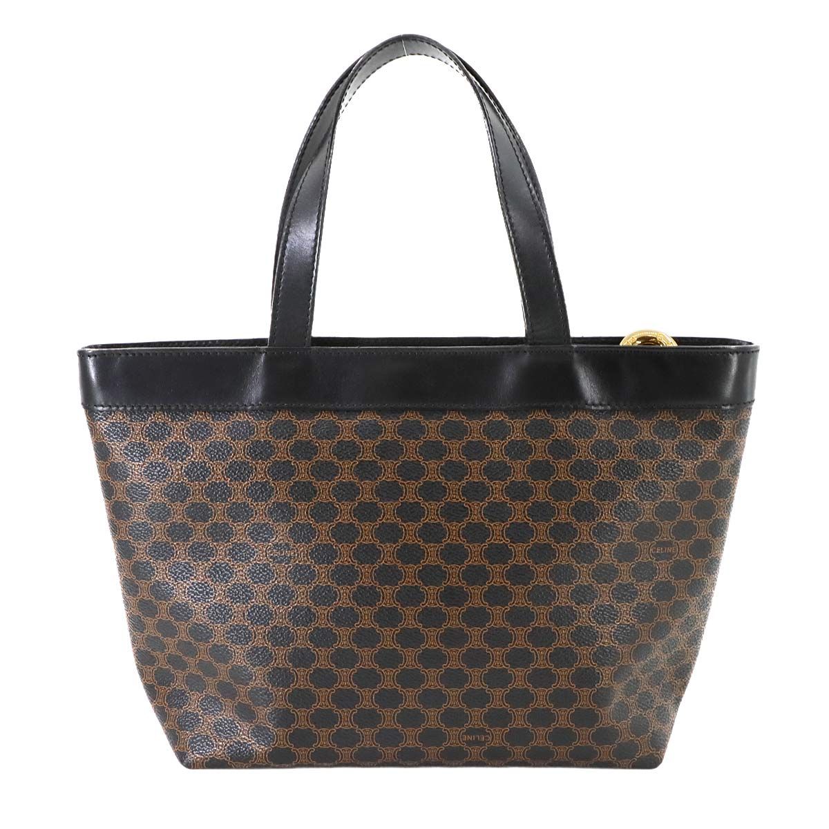 CELINE マカダム柄ハンドバッグ　ブラック セリーヌ CELINE マカダム柄2WAYバッグ ブラック PVC レディース