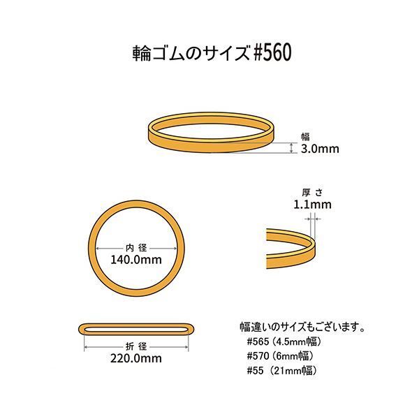 まとめ 共和 オーバンド 560 内径140mm 50g入 透明袋 GRA-N-005 1袋 ×10セット