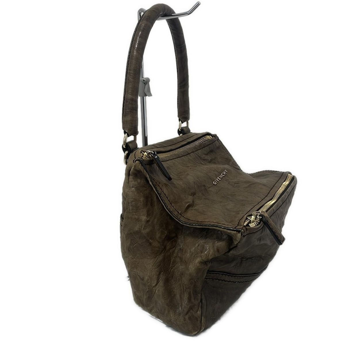 GIVENCHY ジバンシー レザーハンドバッグ　ダークブラウン GIVENCHY ジバンシー レザーハンドバッグ ダークブラウン GIVENCHY