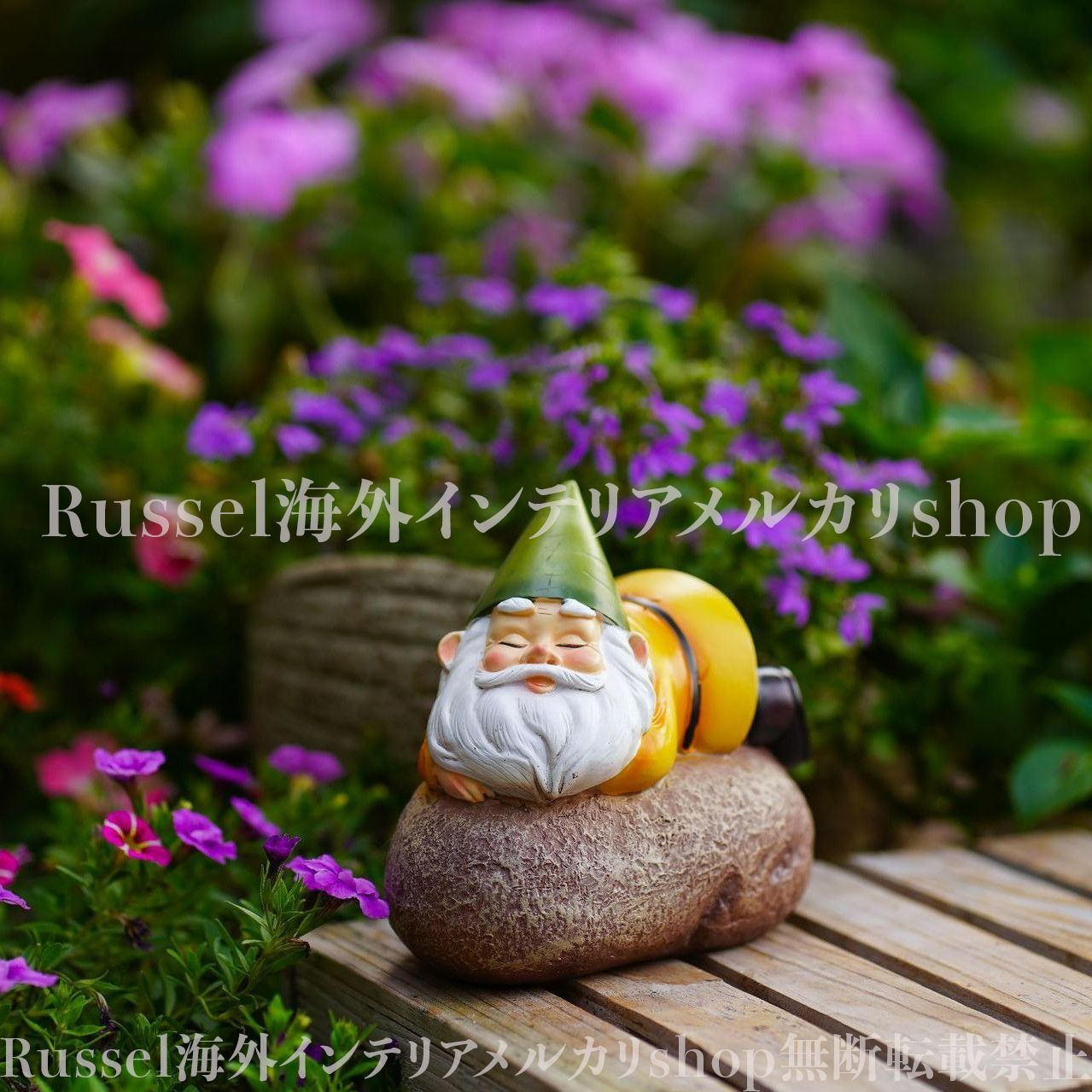 ガーデンオブジェ ノーム 樹脂 オレンジ 赤 レッド 妖精 オーナメント