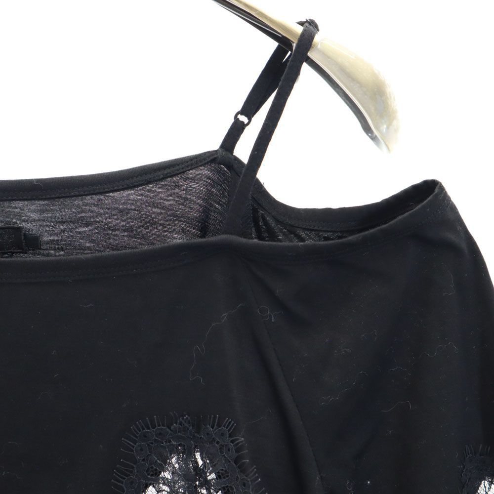 アウラ 日本製 レース 長袖 オープンショルダー カットソー 0 ブラック×パープル AULA レディース 240420 アウラ 日本製 レース 長袖 オープンショルダー カットソー 0 ブラック